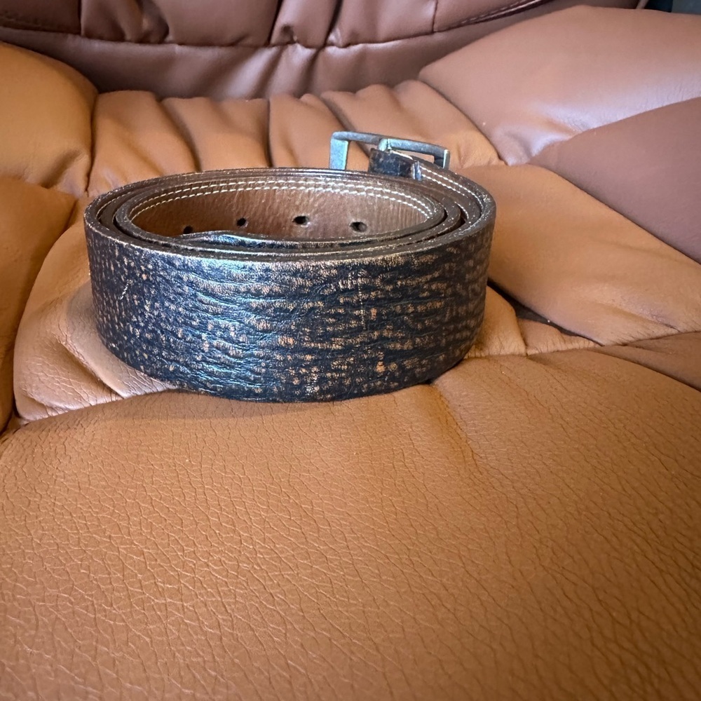 Vintage Classic Brown Distressed Leather Men's Belt - Size 38 - Picture 3 of 10